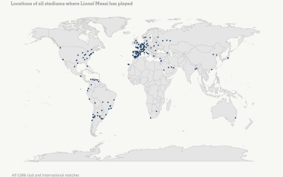 48 países e 179 cidades: a geografia da carreira de Lionel Messi